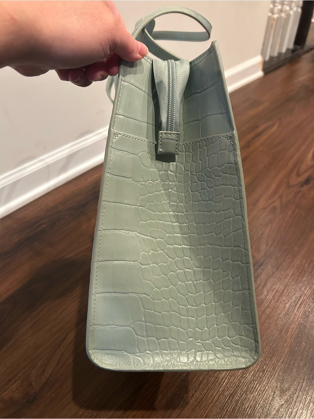 New Beis mini work tote in slate croc - Picture 5 of 14